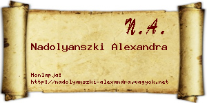 Nadolyanszki Alexandra névjegykártya